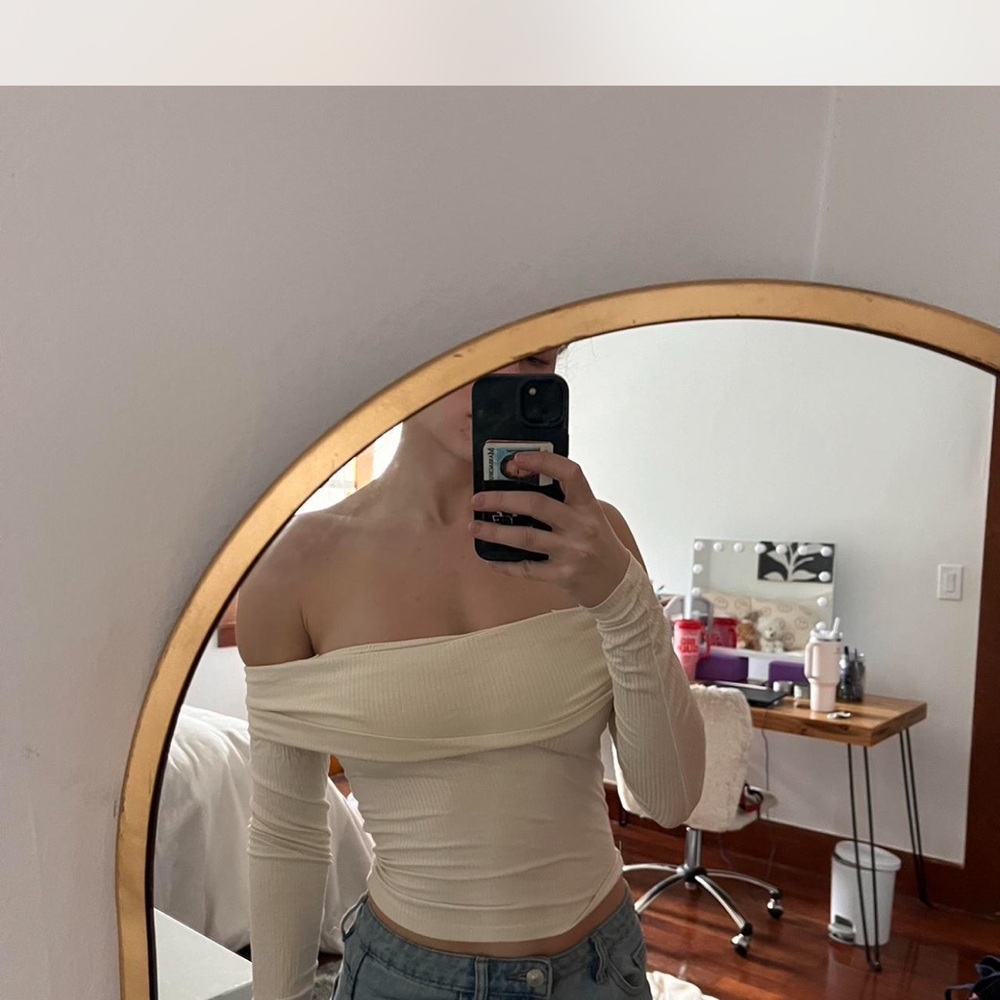 Off-Shoulder Cream Top